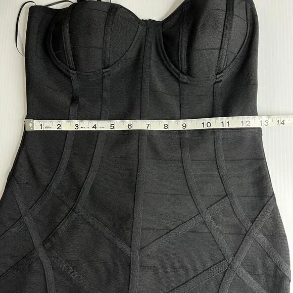 Black Bodycon Spaghetti Strap Dress Women’s Size Small Haute Monde - Picture 5 of 9
